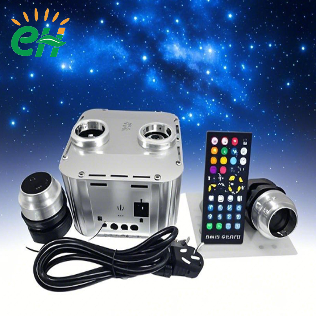 Manufacturer Double-Head Starry Sky Meteor Integrated Light Source Machine 32W Flashing Fiber Optic Machine Rf App Bluetooth Voice Control Rgbw