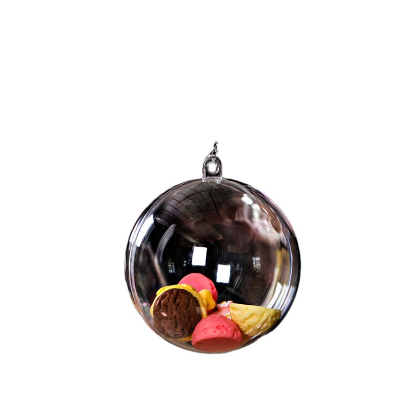 Cross-border hot-selling plastic ball Christmas ball acrylic hollow ball holiday decorative ball ps hanging ball ornaments transparent ball