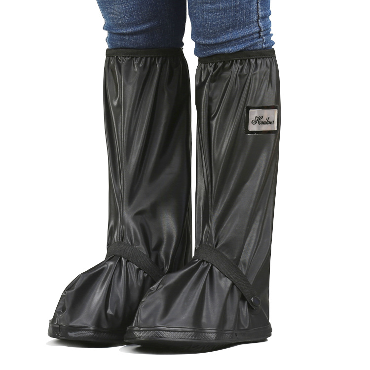 High-top motorcycle rain shoe cover waterproof non-slip men's rain-proof shoes outdoor water shoes women's thickened wear-resistant rain-proof foot cover
