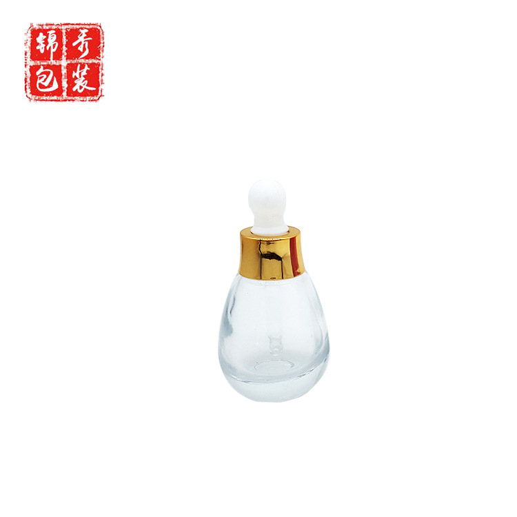 Jinxiu Packaging 30ml Small Light Bulb Essence Bottle Original Liquid Dropper Bottle Essential Oil Bottle Glass Cosmetic Bottle