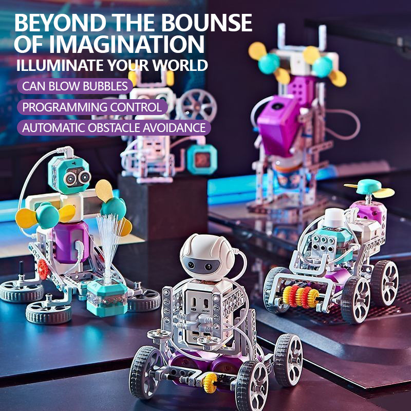 Кросс-граничный популярный робот-программист для детей, физический набор для сборки, конструктор для экспериментов, веселые игрушки