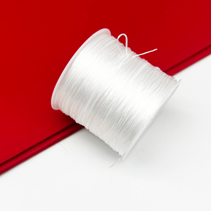 50m Flat Crystal Wire Hair Extension Elastic Wire Elastic Wire Good Elasticity Wear-Resistant Bead Wire DIY Beaded Bracelet Wire