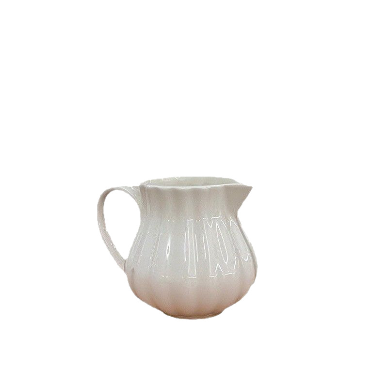 Spot New ins Pearl Light-sensitive Milk Pot Pumpkin Milk Pot Ceramic Small Milk Pot Coffee Utensils Creative Milk Pot
