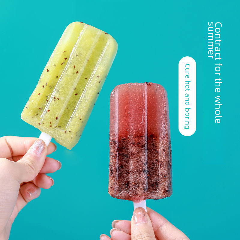 4-Piece Old Popsicle Mold with Lid for Household Kidsren's Cute Popsicle Ice Cream Mold DIY Homemade Ice Cream Sorbet Mold