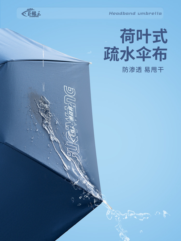 Fishing umbrella cap head-mounted umbrella hat folding overhead umbrella large double-layer sunshade hat umbrella wholesale