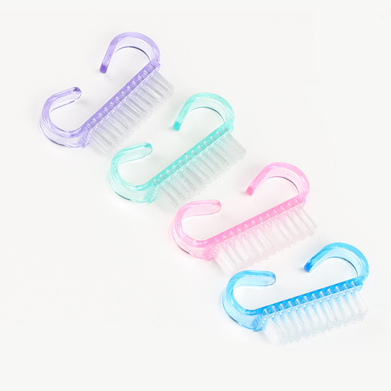 Cross-border wholesale transparent color glitter horn brush cleaning brush small size dust brush dust removal nail art tools in stock