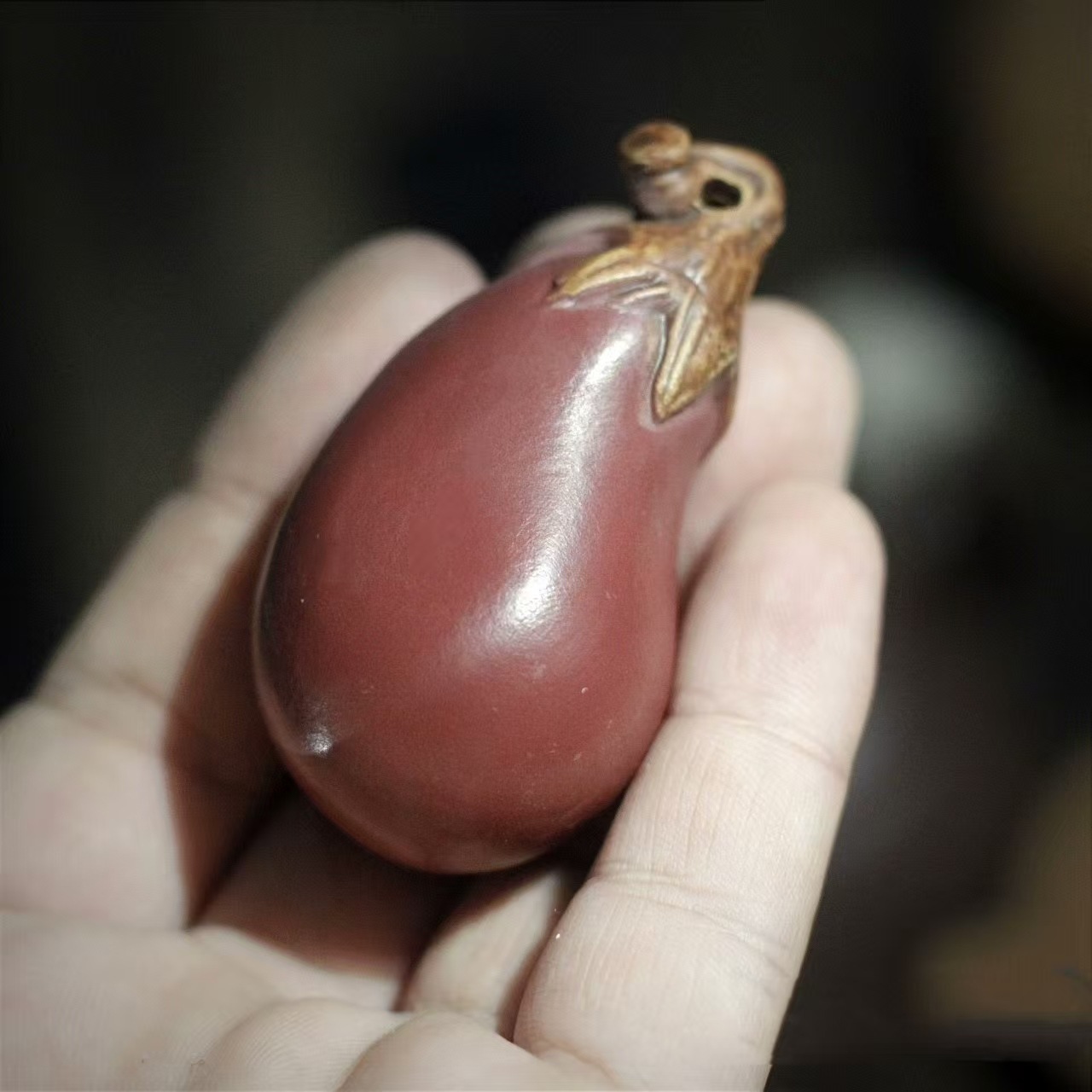 [ziqi Donglai] Yixing Purple Clay Tea Pet Ornaments Purple Donglai Eggplant Handmade Raw Mineral Purple Clay Seiko Sculpture