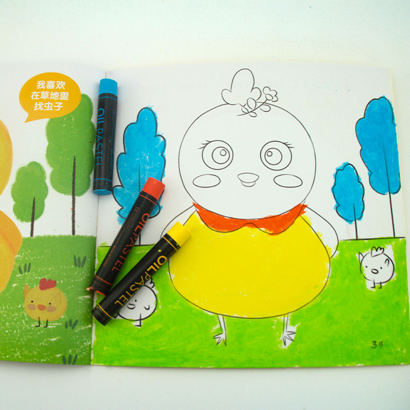 Bulk 12-color soft laminated heavy color oil painting stick art organization supplement thick color stick kindergarten graffiti crayon