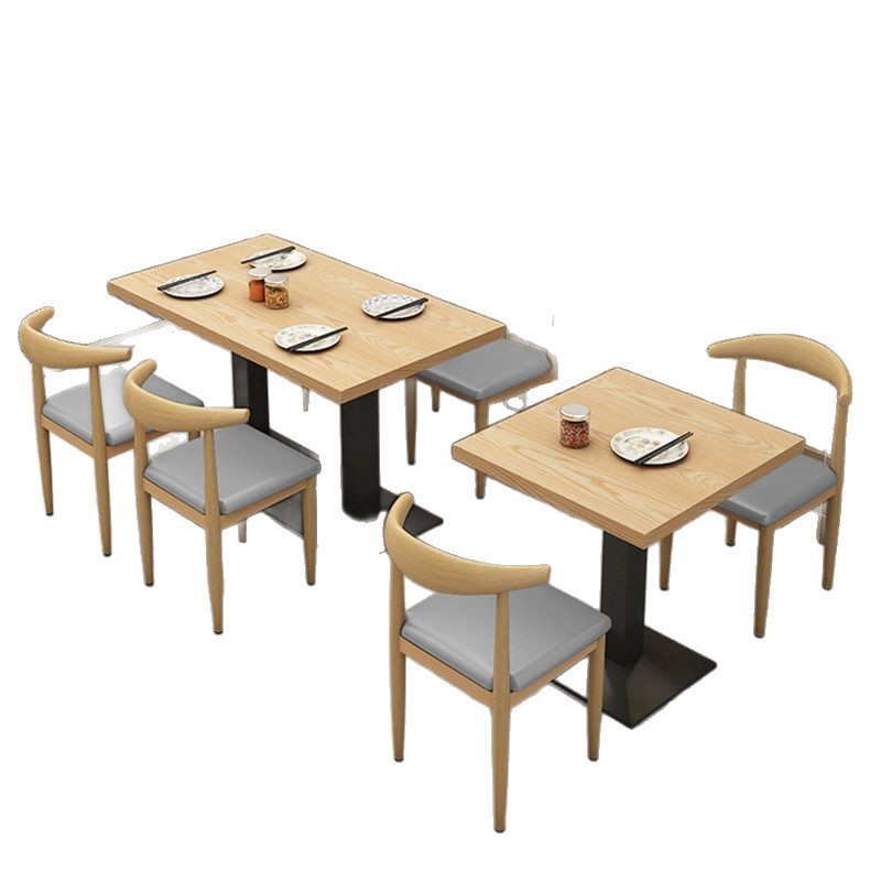 Snack Noodle Shop Barbecue Breakfast Catering Fast Food Table and Chair Combination Milk Tea Dessert Shop Restaurant Table Commercial Economical