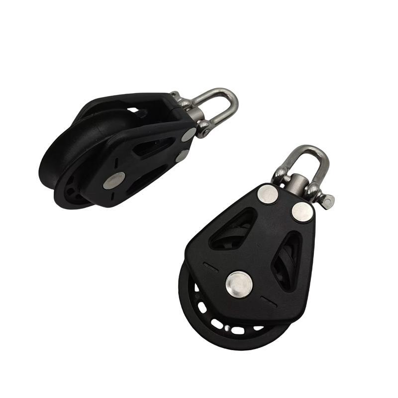 Black Nylon Sailboat Pulley Lifting Pulley Cable Guide Boat Sailboat Lifting Wheel Yoga Pilates Traction Wheel