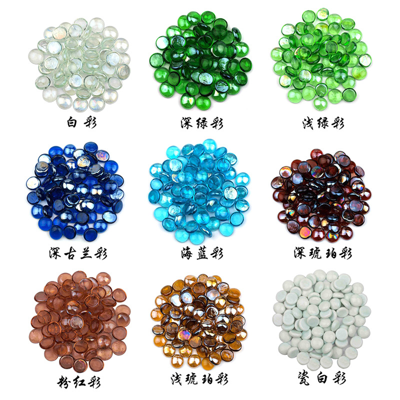 Wholesale marbles glass flat beads glass marbles petal marbles glass cashew stone round flower marbles full color