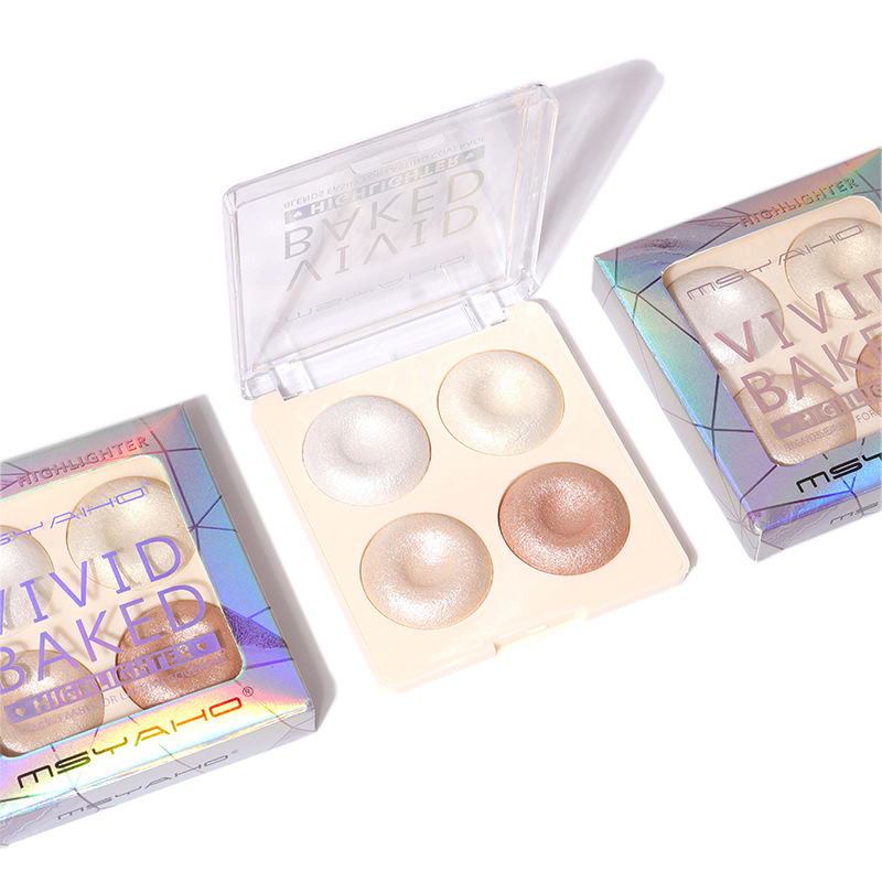 Explosions new four-color pearl powder cake makeup wholesale repair blush one plate cross-border dedicated to high-gloss eye shadow