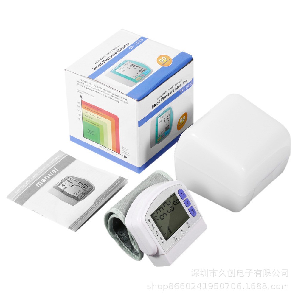 Ck-102S Export Export English Blood Pressure Monitor Medical Wrist Measuring Instrument Blood Pressure Monitor Ce Accurate Portable