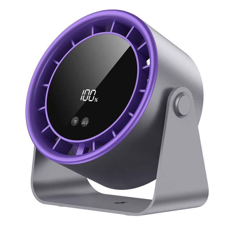 2025 new desktop fan 100 high-speed cycle fan charging digital display desktop turbo wall-mounted desktop fan