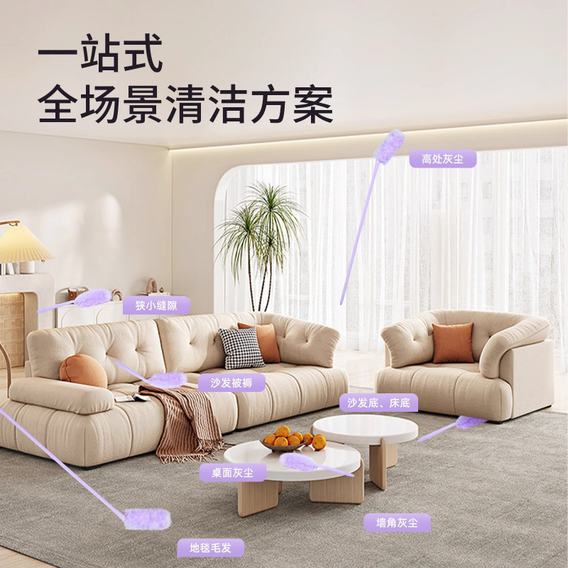 Factory Direct Sales Magic Electrostatic Dust Duster Car Dust Removal Feather Duster Household Dust-Free Dust Sweeper Replaceable Duster