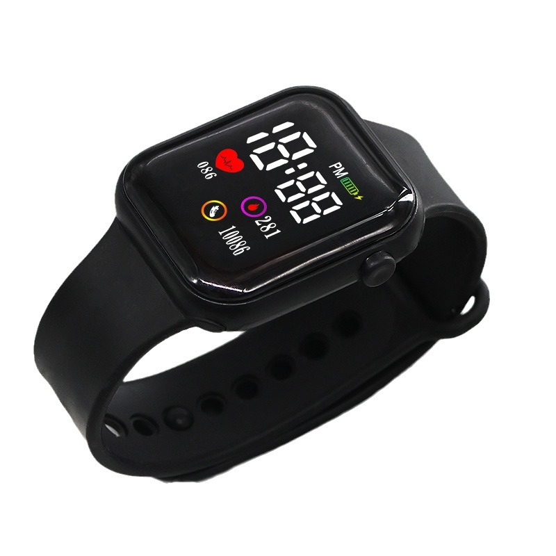 New 10086 Heart Model Square Lovers Watch Sports Model Led Digital Watch Student Digital Watch