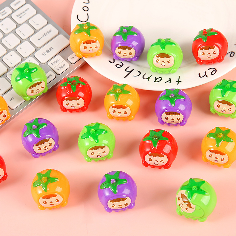 Creative Food Toy Mini Green Apple Fruit Pull-Back Car Gashapon Toy Cute Green Apple Pull-Back Car Wholesale