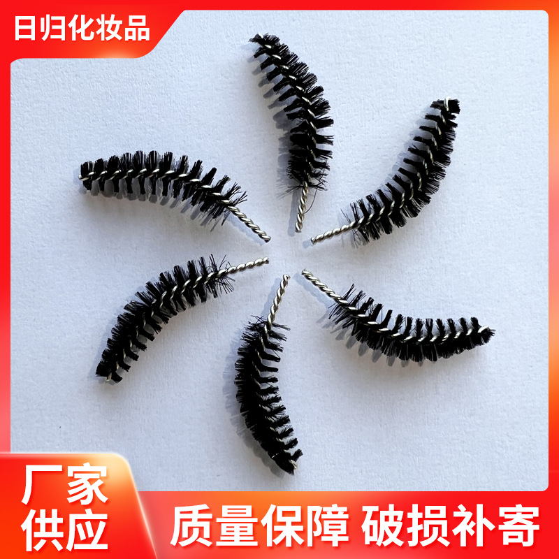 Black disposable eyelash brush head spiral eyelash roll beauty makeup tools makeup brush head for eyebrow brush head Wholesale