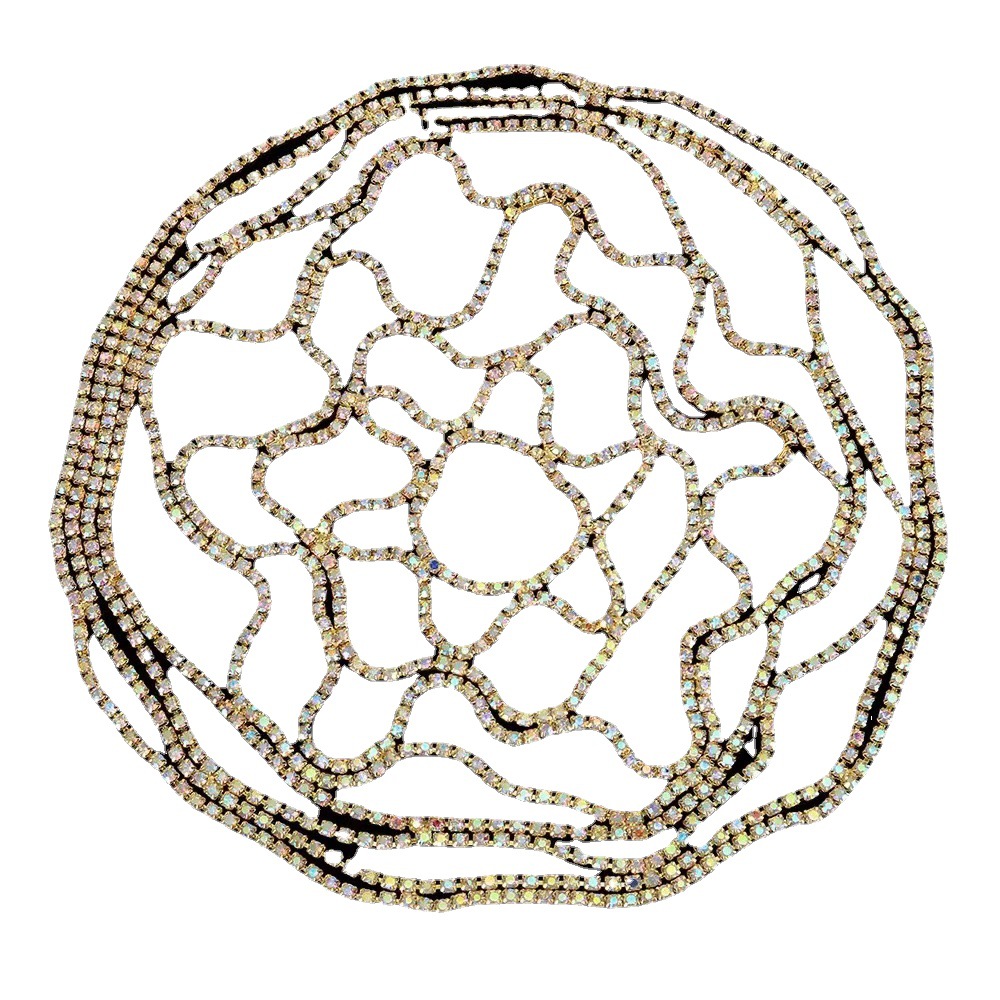 Factory Direct Supply European and American Cross-border Bride Wedding Rhinestone Accessories Tassel Mesh Headwear Hair Band Performance Show Accessories