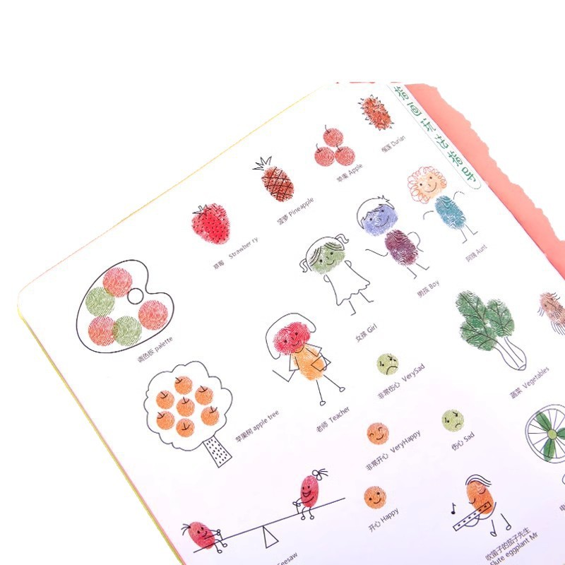 Children's finger painting color inkpad handprint multi-color fingerprint handprint palm painting inkpad printing plate kindergarten
