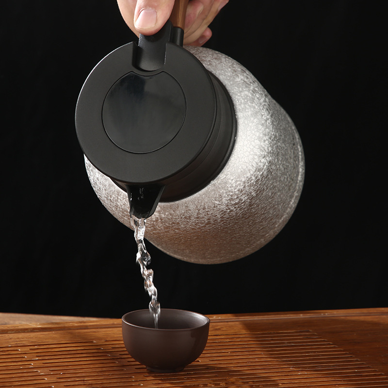 Titanium-Coated 304 Tea Kettle with Intelligent Temperature Control, Tea-Water Separation, Gift Kettle, Tangerine Peel White Insulated Tea Kettle