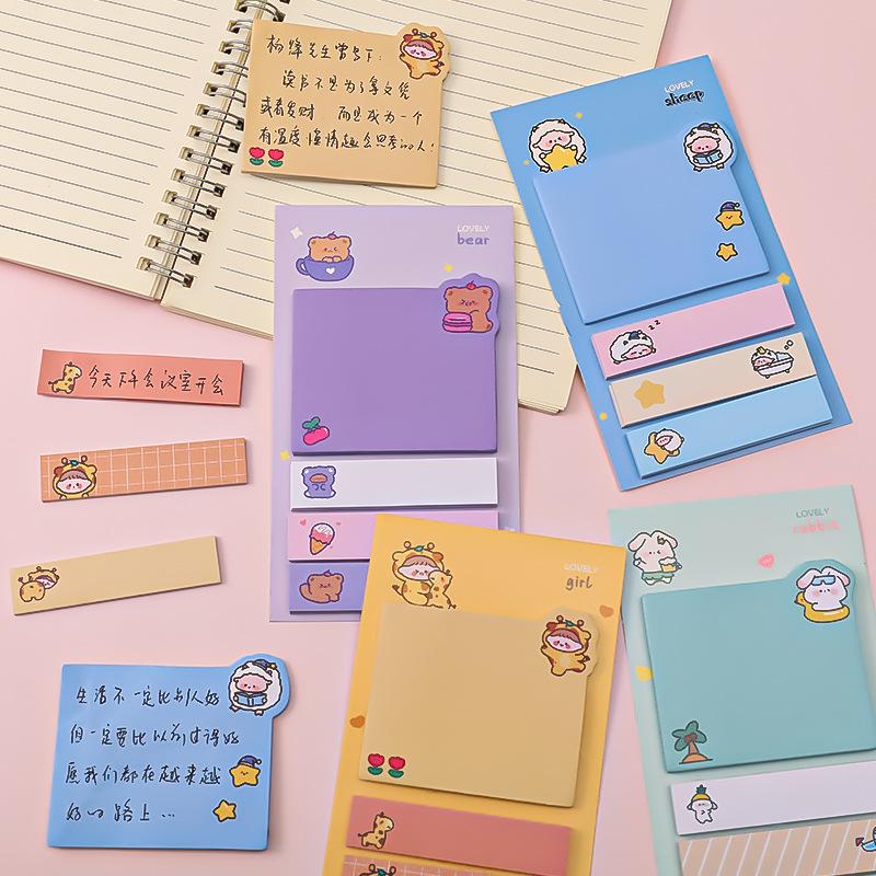Cartoon Index Post-it Notes Student ins Girl's Heart Mark Message Index Post Office Classification Notes N Times Post