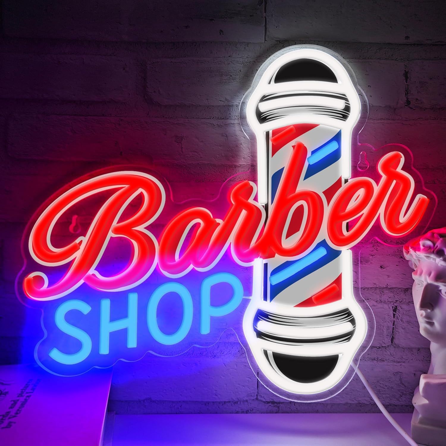 Cross-Border Hot Selling Luminous Character Neon Light Led Light Sign Billboard Suitable for Barber Shop Luminous Decorations