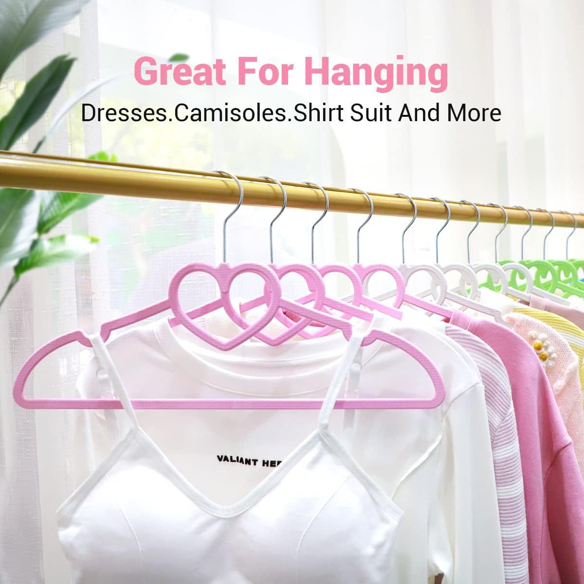 2024 New Cross-Border Heart-Shaped Clothes Hangers, Plastic Non-Slip Wet and Dry Dual-Use Hangers, Factory Direct Wholesale Clothes Drying Racks
