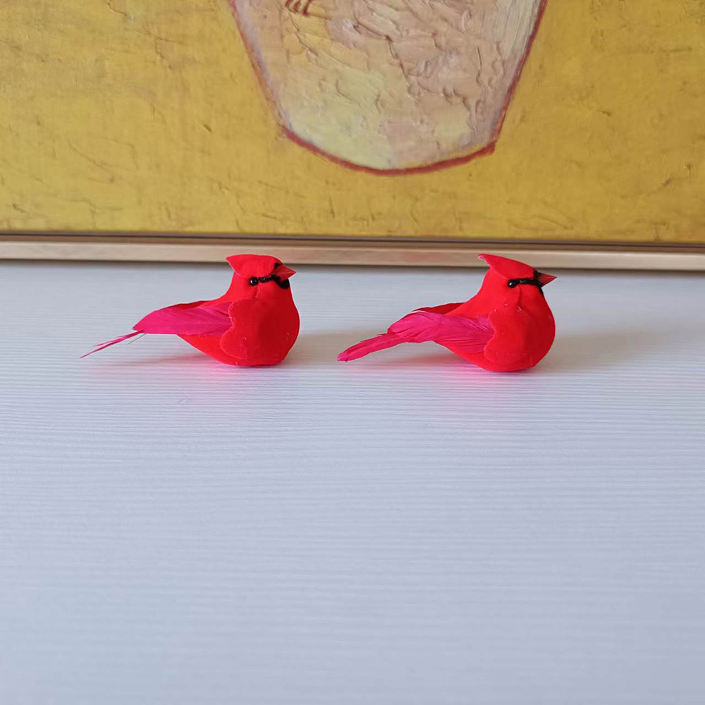 Feather Bird Christmas Red Bird Foam Bird Artificial Bird Christmas Decoration 5Cm-6Cm Butterfly Craft