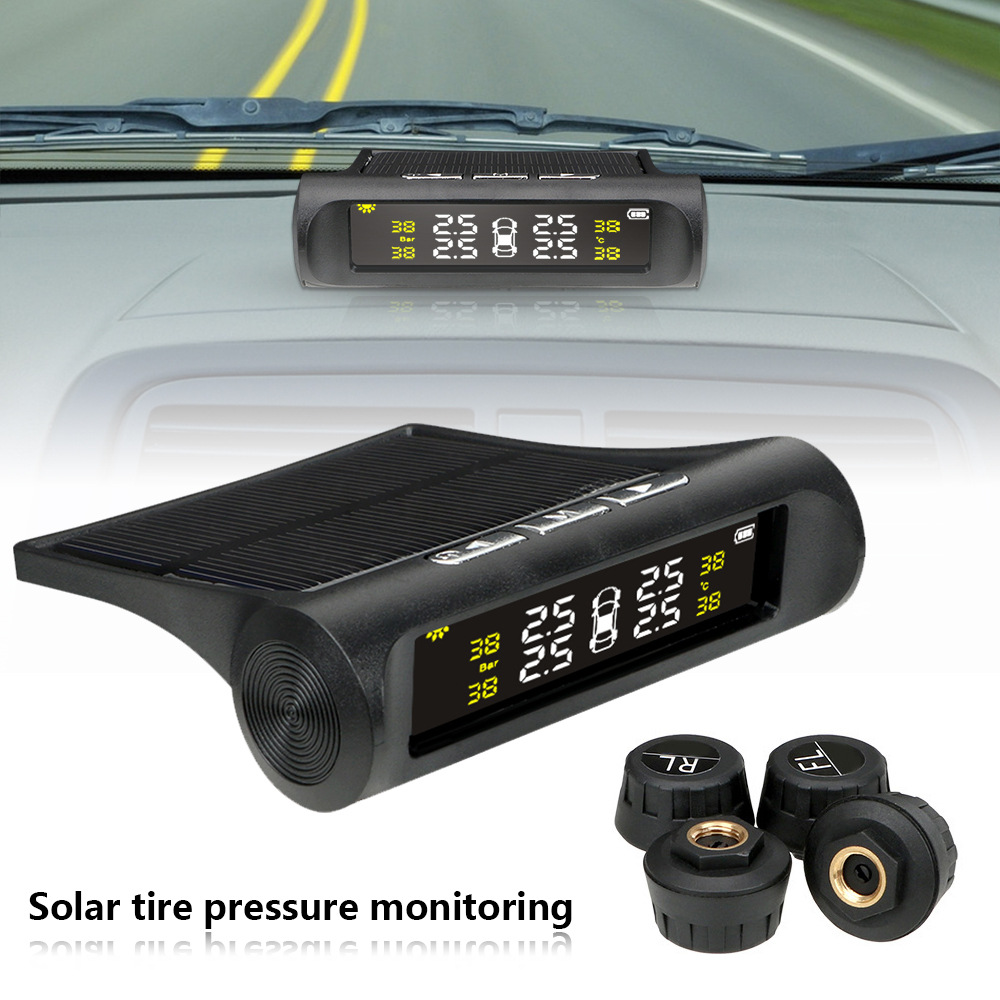 T1 Car Tire Pressure Tpms External Built-In Wireless Solar Pressure Sensor Tire Pressure Detection Monitor