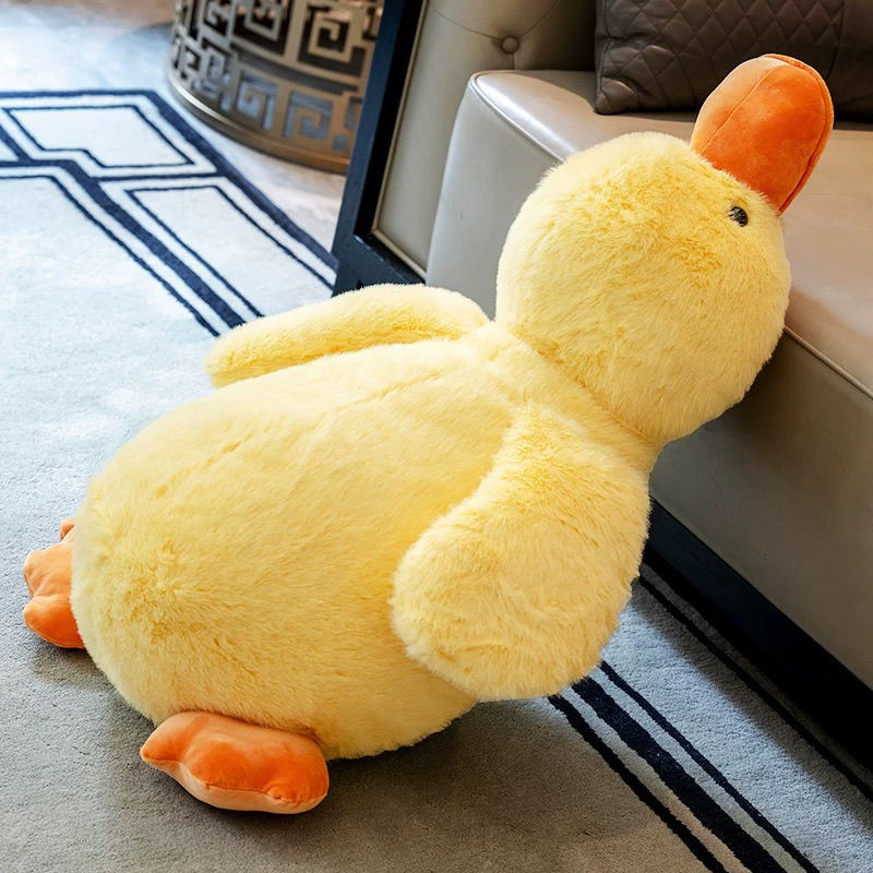 Cute Big Yellow Duck Doll Pillow Fried Duck Plush Toy Bed Sleeping Plush Toy for Girl Birthday Gift