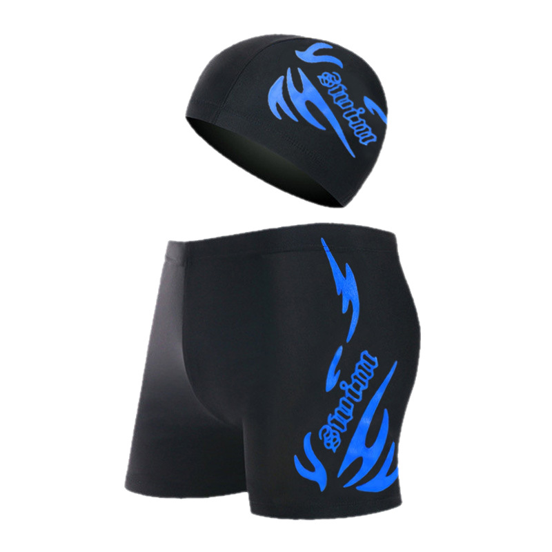 Feidongfa Outdoor Swimming Trunks Swimming Trunks Suit Swimsuit Swimming Cap Boxer Large Size Fashion Printed Men's Swimming Trunks Beach