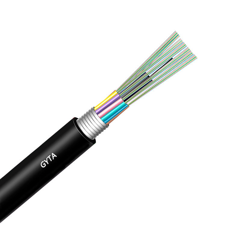 Poly Fiber Cable Outdoor Single Mode Armored Optical Cable Gyta Optical Cable Anti-Pressure and Anti-Rat Bite 2-288 Core Optical Cable Factory Direct Sale