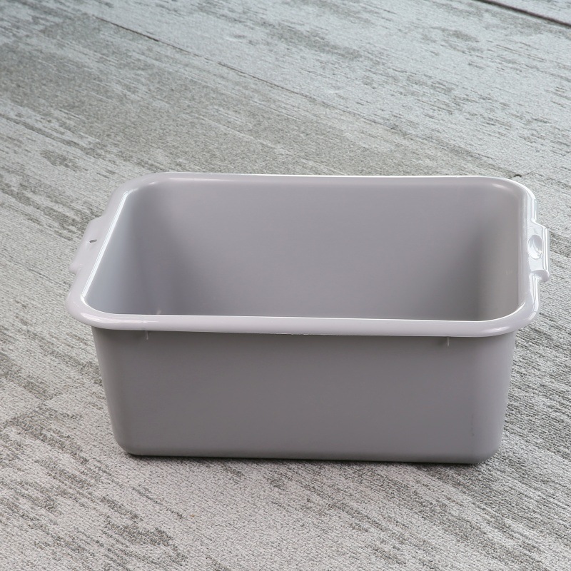 Rectangular Collection Underbar Frame Plastic Tableware Storage Basin Bowl and Dish Basin Gray Freezer Basin