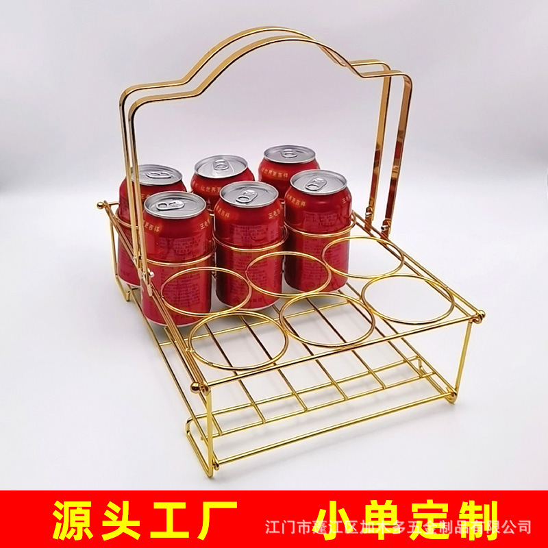 Кованая железная подставка для пива, корзина для пива, гостиничный бар, переносная подставка, складная, на 6 и 12 отверстий, корзина для напитков с ручкой