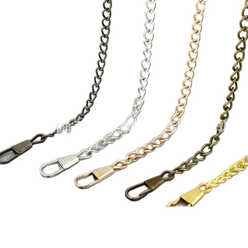 Factory Direct Sales Metal 5.5mm Wide Iron Twist Chain with Iron Beads Gallbladder Buckle Chain Crossbody Bag Shoulder Strap Chain Accessories