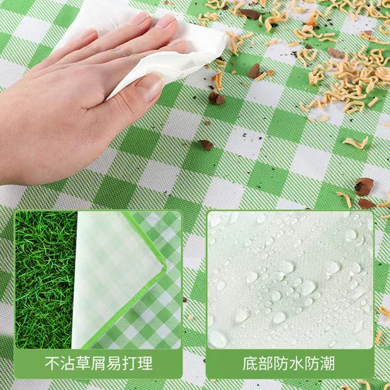 Outdoor Picnic Mat Waterproof Thickeneded Oxford Cloth Pe Non-Woven Handbag Style Picnic Cloth Picnic Mat Moisture-Proof Mat