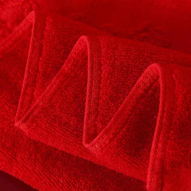 Wedding Towel and Bath Towel Set Couple Red Festive Towel and Bath Towel Wedding Gift Return Gift Bath Towel Manufacturer Wholesale