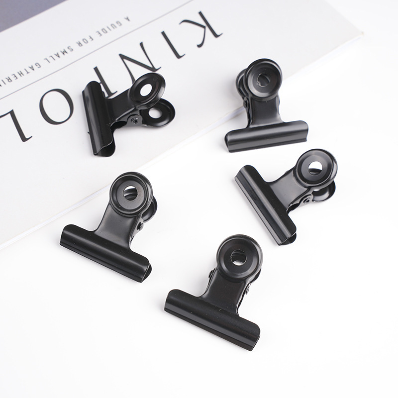 Черный металлический зажим с круглой головкой, универсальный зажим для счетов, малый зажим для документов, канцелярский зажим для фиксации и оформления