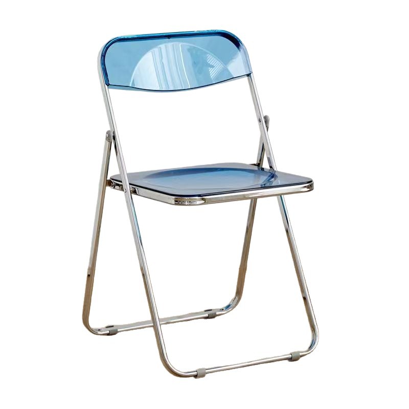 Coffee Shop Milk Tea Dessert Shop Tables and Chairs Industrial Style Stainless Steel Transparent Folding Chair Internet Celebrity Baking Cake Shop Combination