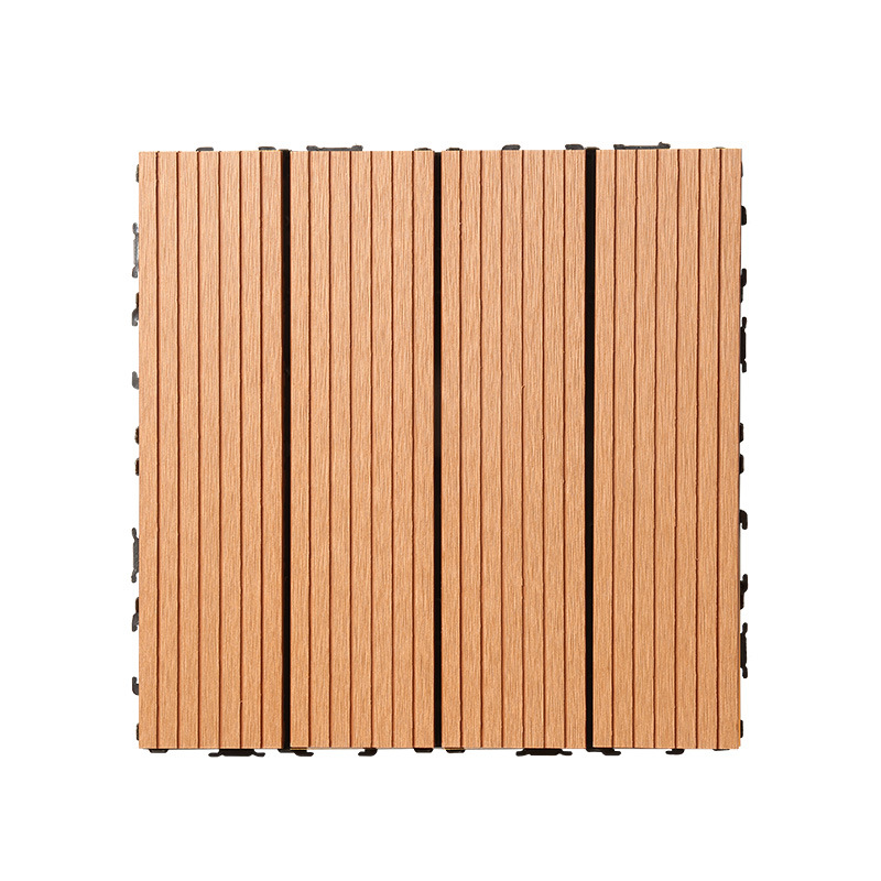 Outdoor Plastic Wood Flooring Garden Balcony Waterproof Anti-Corrosion Self-Laying Terrace Courtyard Villa Snap Splicing Wood Plastic Flooring
