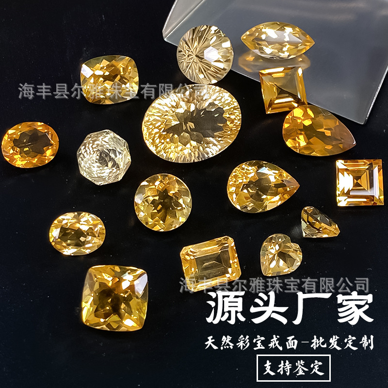 Natural Loose Gemstone Rings in Various Sizes and Colors, Available Directly from the Factory