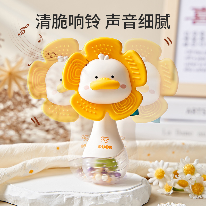 Cross-Border Baby Soft Rubber Rattle Cartoon Teether Rhythm Stick Hand-Grabbing Soothing Bb Stick Children's Toy Rattle Wholesale