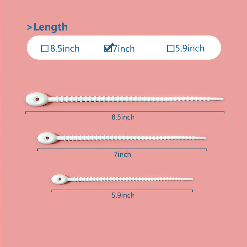 18cm Cross-border Simple Color Tadpole Silicone Cable Cable Cable Storage DIY Jewelry Key Ring Accessories