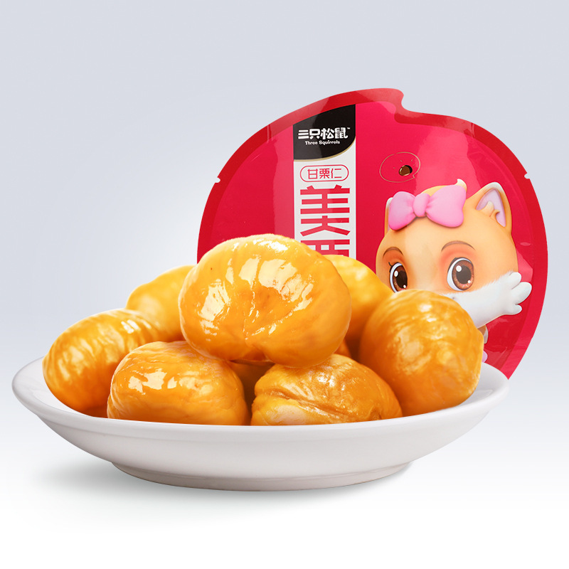 [Three Squirrels chestnut kernel 100g] snack nuts Hebei specialty chestnut chestnut kernel chestnut