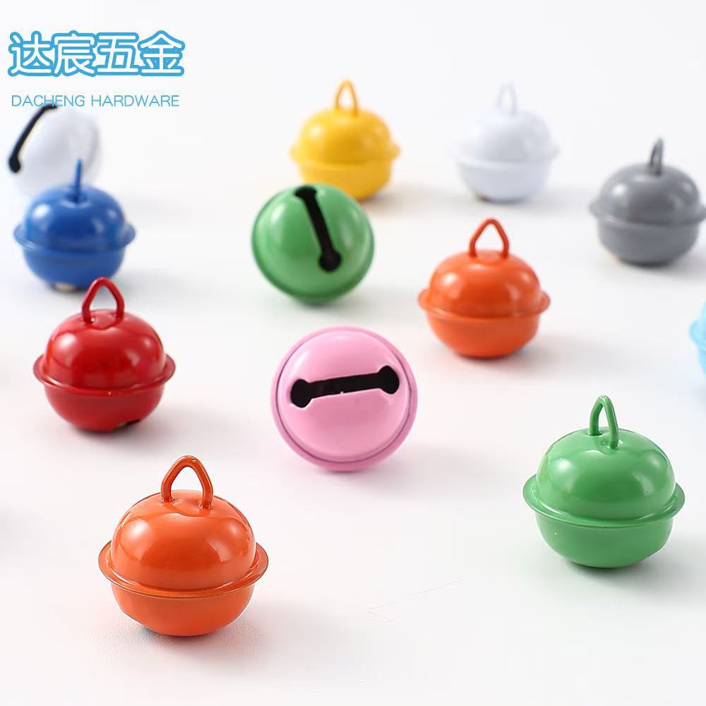 22mm Color Paint Pet Open Bell DIY Keychain Accessories Christmas Metal Hanging Bell