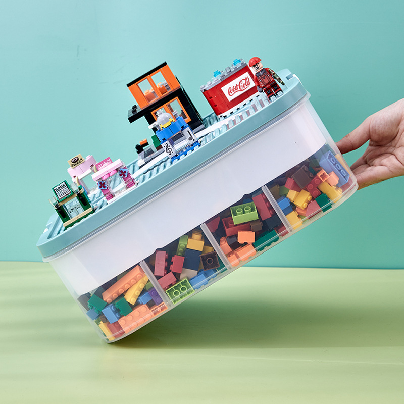 Plastic Toy Storage Box, Creative Lego Storage Box, Building Block Sorting Storage Box, Small Toy Compartment Large Box
