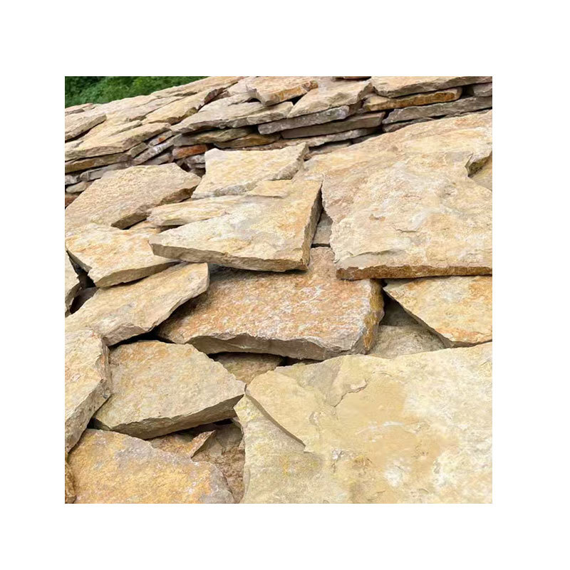 Customized Autumn Yellow Crushed Stone, Asymmetrical Autumn Leaf Yellow Cultural Stone, Self-Built House Courtyard Paving Loose Cultural Stone