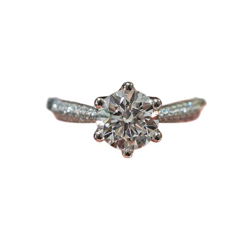 Pt950 Platinum Cultivated Diamond Ring for Women as Bright as Stars for Wedding and Proposal