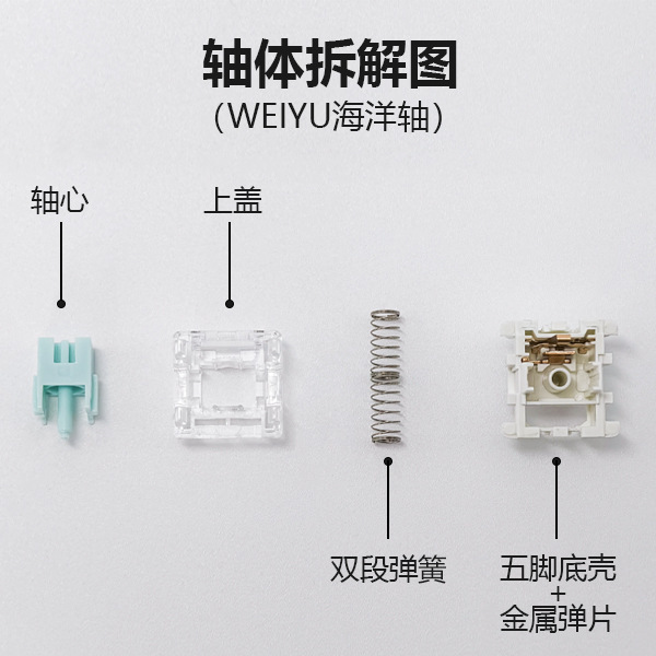 Mechanical Keyboard Shaft Switch Key Shaft Accessories Customized Hot-Swappable Paragraph Shaft Linear Shaft Green Shaft Button